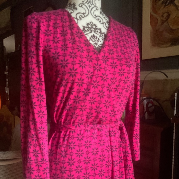 DIANE VON FURSTENBERG Julian Two Mini Wrap Dress Pink Floral Sz 8 - Picture 4 of 12